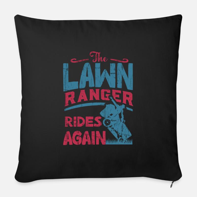 We Ride At Dawn Dad Lawn Mower Make Laugh Day Yard - Sofa pillowcase 17,3'' x 17,3'' (45 x 45 cm) - black