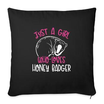 Just A Girl Who Loves Badger - Sofa pillowcase 17,3'' x 17,3'' (45 x 45 cm) - black - Front