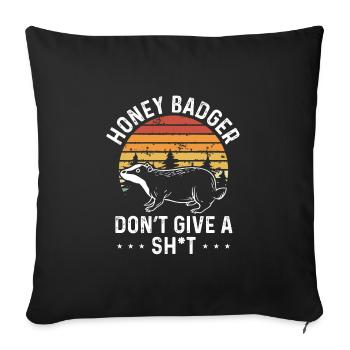 Honey Badger Gives No Retro - Sofa pillowcase 17,3'' x 17,3'' (45 x 45 cm) - black - Front