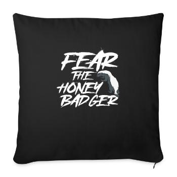 Peur du blaireau de miel - Housse de coussin décorative 45 x 45 cm - noir - Devant