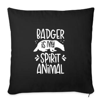 My Soul Animal Is The Badger - Sofa pillowcase 17,3'' x 17,3'' (45 x 45 cm) - black - Front