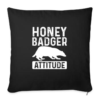 Toiture en miel - Housse de coussin décorative 45 x 45 cm - noir - Devant