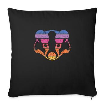 Badger Vintage Colorful - Sofa pillowcase 17,3'' x 17,3'' (45 x 45 cm) - black - Front