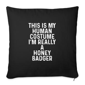 Costume Miel Blaireau - Housse de coussin décorative 45 x 45 cm - noir - Devant