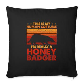 Honey Badger Costume Retro - Sofa pillowcase 17,3'' x 17,3'' (45 x 45 cm) - black - Front