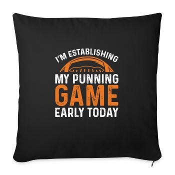 Mon drôle de jeu de football américain - Housse de coussin décorative 45 x 45 cm - noir - Devant