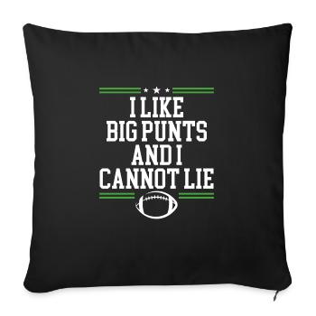 I like American football with big ones - Sofa pillowcase 17,3'' x 17,3'' (45 x 45 cm) - black - Front