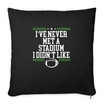 I've never seen a stadium - Sofa pillowcase 17,3'' x 17,3'' (45 x 45 cm) - black - Front