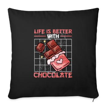Sweet Kawaii Meilleur Chocolat - Housse de coussin décorative 45 x 45 cm - noir - Devant