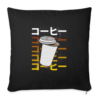 Café frais Kawaii sucré - Housse de coussin décorative 45 x 45 cm - noir - Devant