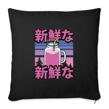 Jus frais Kawaii sucré - Housse de coussin décorative 45 x 45 cm - noir - Devant