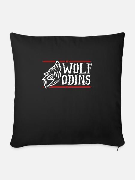 Wolf Odin - Sofakissenbezug 45 x 45 cm - Schwarz
