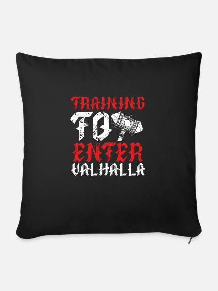 Walhalla Wikingerhammer - Sofakissenbezug 45 x 45 cm - Schwarz