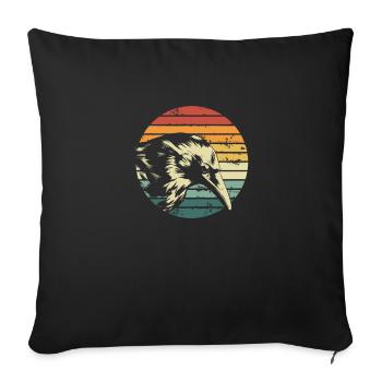 Wikinger Krähe Retro - Sofakissenbezug 45 x 45 cm - Schwarz - Vorne