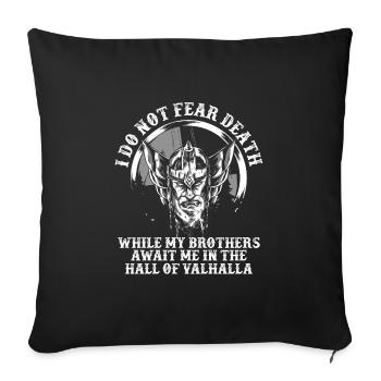 Erwarte Mich In Valhalla Wikinger - Sofakissenbezug 45 x 45 cm - Schwarz - Vorne