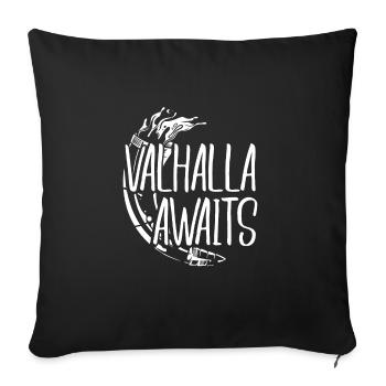 Walhalla wartet Horn - Sofakissenbezug 45 x 45 cm - Schwarz - Vorne