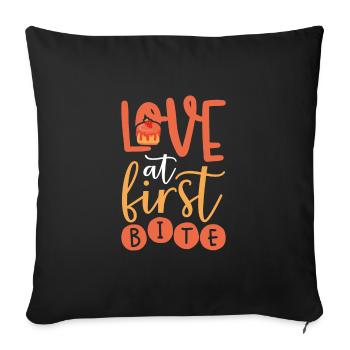 L’amour sur le gâteau de la première bouchée - Housse de coussin décorative 45 x 45 cm - noir - Devant