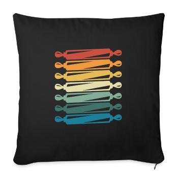 Dough roll in retro vintage - Sofa pillowcase 17,3'' x 17,3'' (45 x 45 cm) - black - Front
