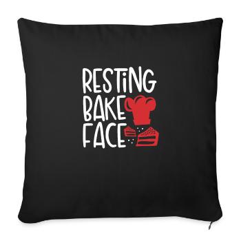 Resting cheek face - Sofa pillowcase 17,3'' x 17,3'' (45 x 45 cm) - black - Front