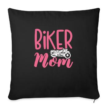 Maman motarde - Housse de coussin décorative 45 x 45 cm - noir - Devant