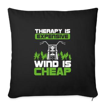 Biker wind is cheap - Sofa pillowcase 17,3'' x 17,3'' (45 x 45 cm) - black - Front