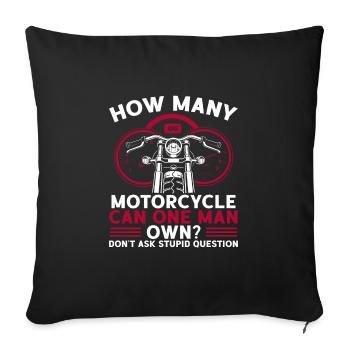 Many motorcycles can be owned - Sofa pillowcase 17,3'' x 17,3'' (45 x 45 cm) - black - Front
