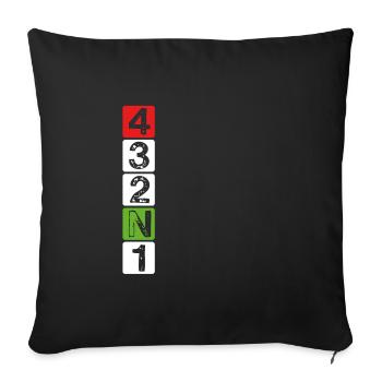 Motorrad Gangschaltung - Sofakissenbezug 45 x 45 cm - Schwarz - Vorne