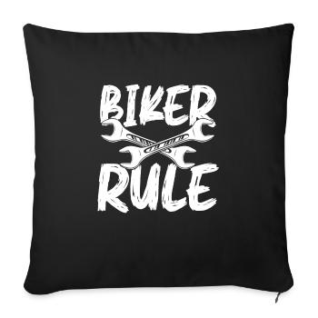Règle du motard - Housse de coussin décorative 45 x 45 cm - noir - Devant