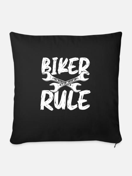 Biker regel - Sofakissenbezug 45 x 45 cm - Schwarz