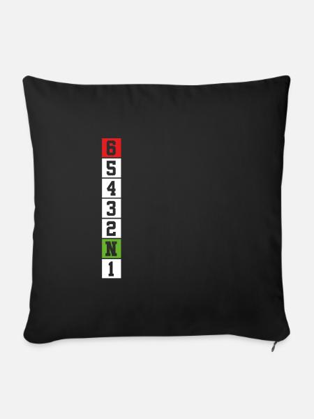 Motorrad Gangschaltung Sechs - Sofakissenbezug 45 x 45 cm - Schwarz