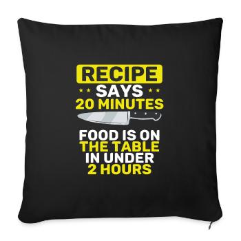La recette dit faux - Housse de coussin décorative 45 x 45 cm - noir - Devant