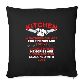Point de rencontre pour les amis et la famille - Housse de coussin décorative 45 x 45 cm - noir - Devant