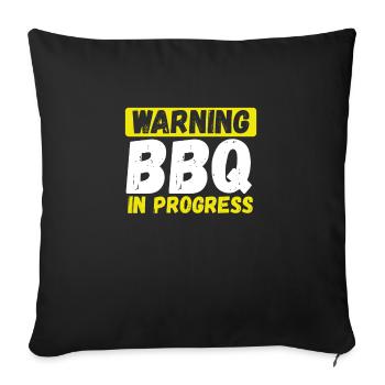 Avertissement Grilling Running - Housse de coussin décorative 45 x 45 cm - noir - Devant