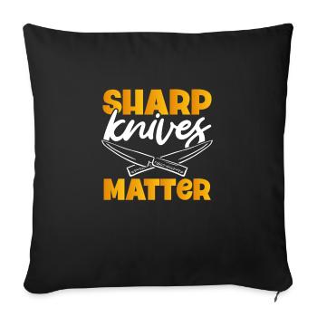 Les couteaux tranchants sont importants - Housse de coussin décorative 45 x 45 cm - noir - Devant
