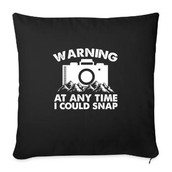 At any time I could take pictures - Sofa pillowcase 17,3'' x 17,3'' (45 x 45 cm) - black - Front