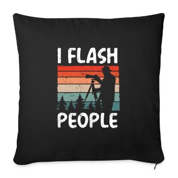 I Flash People Cameraman - Sofa pillowcase 17,3'' x 17,3'' (45 x 45 cm) - black - Front