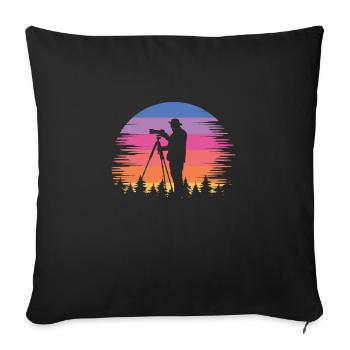 Arrière-plan coloré du directeur de la photographie - Housse de coussin décorative 45 x 45 cm - noir - Devant
