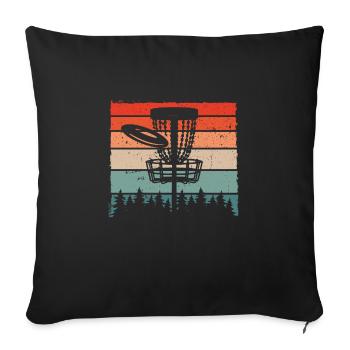 Disc golf couleur rétro - Housse de coussin décorative 45 x 45 cm - noir - Devant
