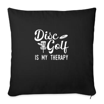 Le disc golf est ma thérapie - Housse de coussin décorative 45 x 45 cm - noir - Devant