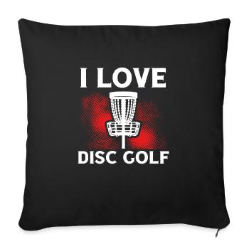 J’adore le disc golf - Housse de coussin décorative 45 x 45 cm - noir - Devant