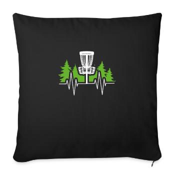 Fréquence du disc golf - Housse de coussin décorative 45 x 45 cm - noir - Devant