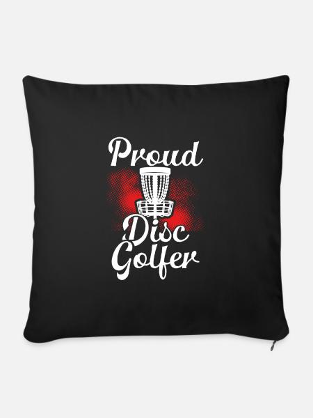 Stolzer Discgolfer - Sofakissenbezug 45 x 45 cm - Schwarz
