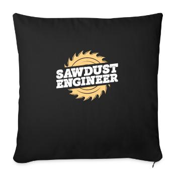 Sawdust engineer - Sofa pillowcase 17,3'' x 17,3'' (45 x 45 cm) - black - Front