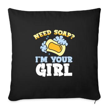 Je suis votre fille Savon - Housse de coussin décorative 45 x 45 cm - noir - Devant