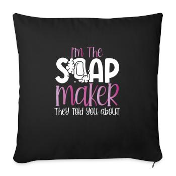 Je suis le savonnier - Housse de coussin décorative 45 x 45 cm - noir - Devant