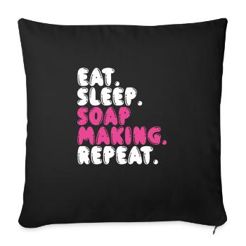 Manger du savon pour faire du sommeil - Housse de coussin décorative 45 x 45 cm - noir - Devant