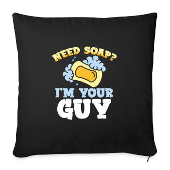 Je suis ton savon Guy - Housse de coussin décorative 45 x 45 cm - noir - Devant