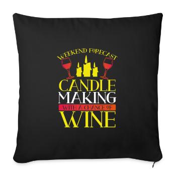 Candle making with wine - Sofa pillowcase 17,3'' x 17,3'' (45 x 45 cm) - black - Front