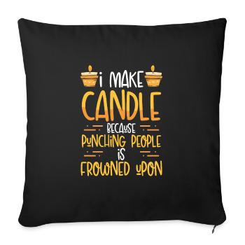 Funny I Make Candle - Sofa pillowcase 17,3'' x 17,3'' (45 x 45 cm) - black - Front
