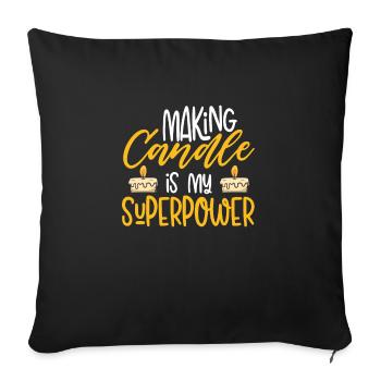 Faire des bougies est mon pouvoir - Housse de coussin décorative 45 x 45 cm - noir - Devant